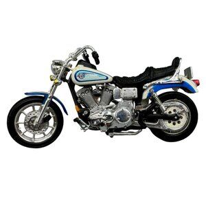 Harley-Davidson Heritage Springer Diecast Motorcycle Model 1:18 Blue & White REA